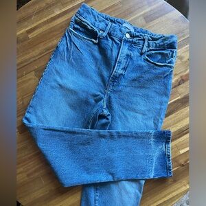 Good American Blue High-Rise straight Leg Jeans